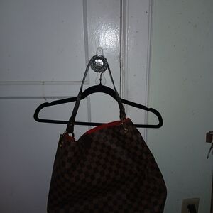 Brown Checkered Tote Bag